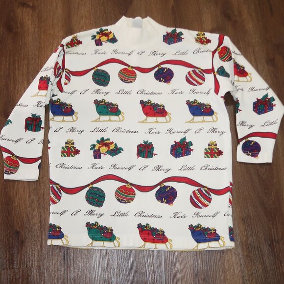 Womens Vintage 1980s Talbots Ugly Christmas Pullover Sweater Sweatshirt Top sz S - Picture 1 of 4